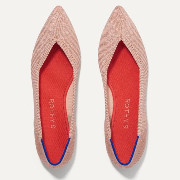 Rothy's Shoes - RETIRED Rare Rose Gold Metallic Rothy’s The Point Flats NEW in Box 10.5